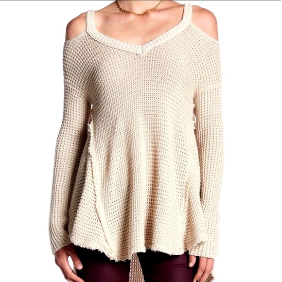 Final⬇️ Elan high-low cold shoulder sweater mauve - Picture 3 of 4